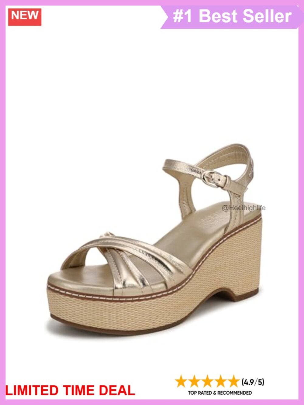 Women's Platform Wedge Sandals Open Toe Ankle Strap Leather Comfort
